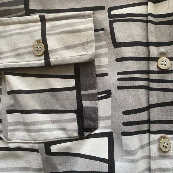 J. McLaughlin Monroe Button Down Catalina Cloth Shirt Blouse, Sz L - Picture 2 of 7